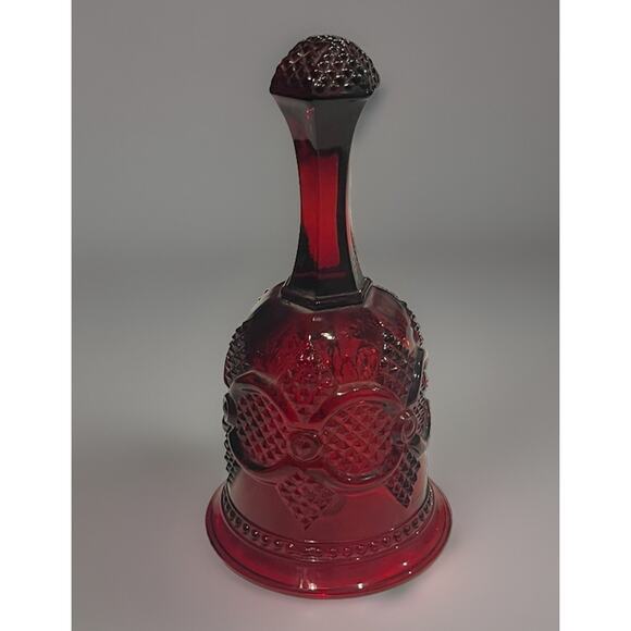 Vintage Avon Bell 1876 Cape Cod Ruby Red Glass Dimple Crimson Scarlet - NICE!! - Picture 1 of 6